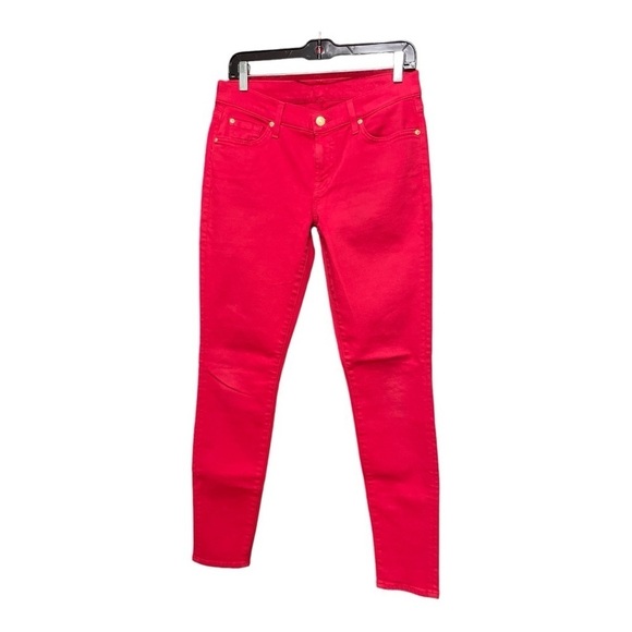 7 for All Mankind Red the skinny jeans size 29 - Picture 2 of 11